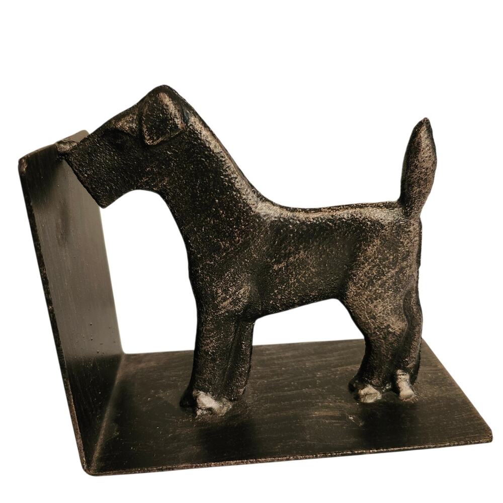 Vtg 1920's Cast Iron Airedale Terrier Dog Bookends Art Deco Style - Picture 5 of 13